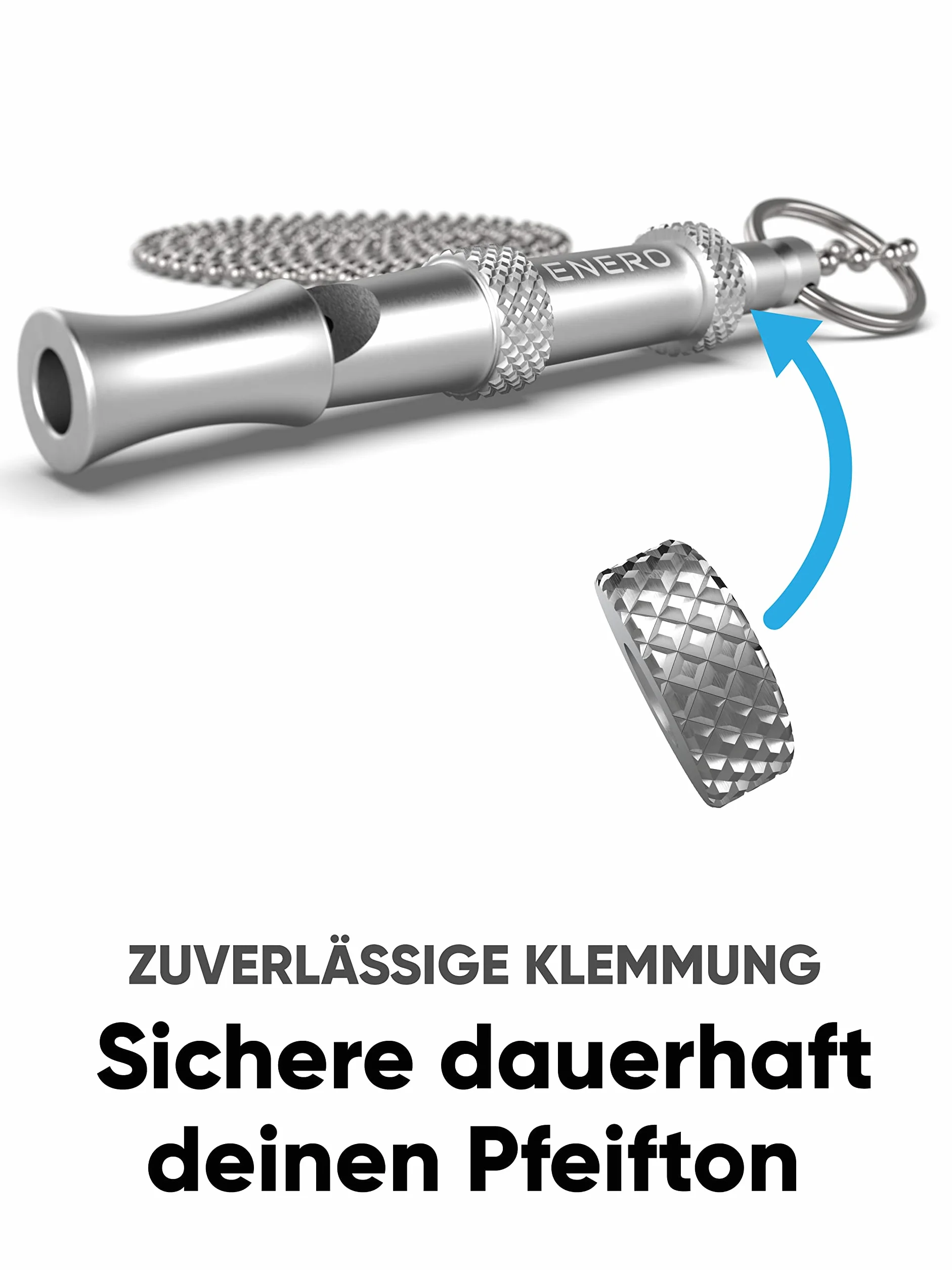 ENERO® Fajka dla psa z metalu – gwizdek dla psa o wysokiej częstotliwości (słyszalny) – doskonałe akcesorium dla psa z regulowaną częstotliwością – gwizdek dla psa – akcesoria dla psów