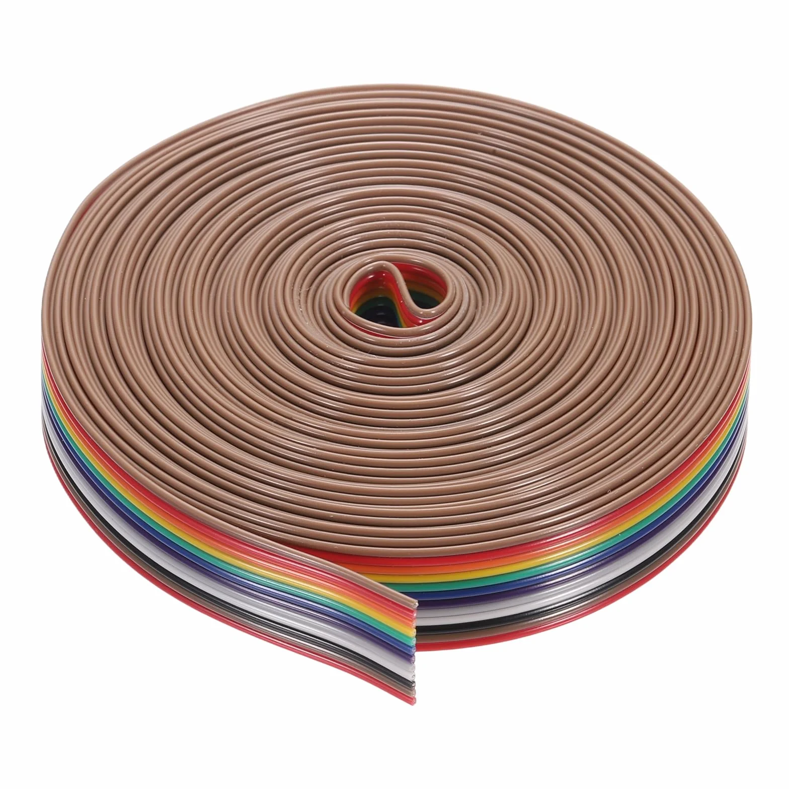 QUARKZMAN 1 szt. 12 pinów płaskich sznurków Rainbow Ribbon Cable 20 Ft 1.27mm Pitch Breadboard Jumper Wires do projektów elektronicznych