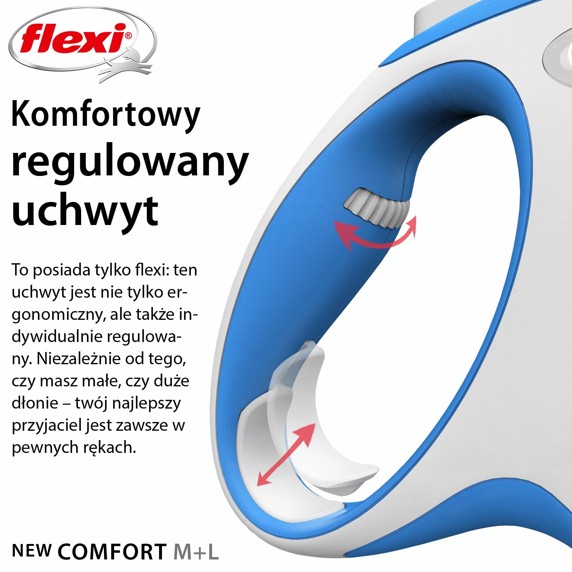 Kerbl Flexi - sznurek zwijany New Comfort Band - 8 metrów do 50 kg - niebieski - 1 sztuka