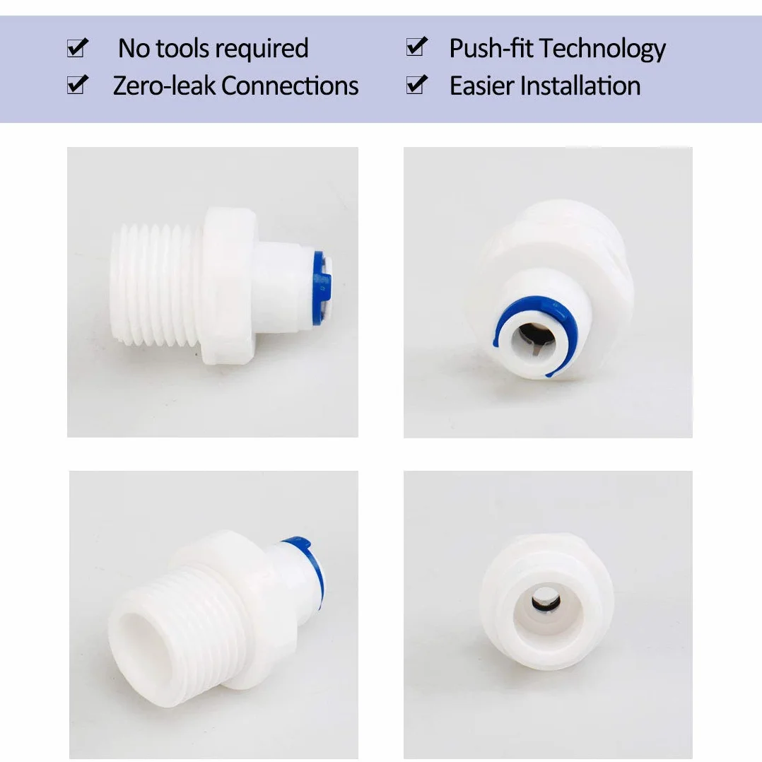 Złączka rurowa wcisnąć do złącza 3/8" BSP Male -3/8" Tube OD do odwróconej osmozy RO