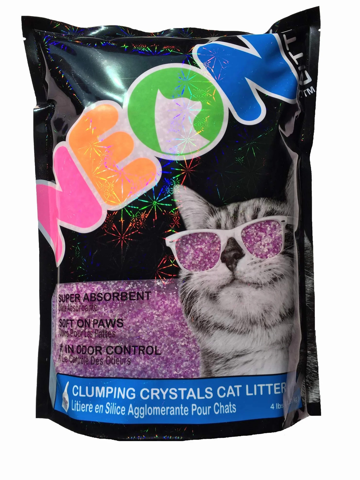 Neon Purple Clumping Crystal żwirek dla kotów, torba 1,8 kg