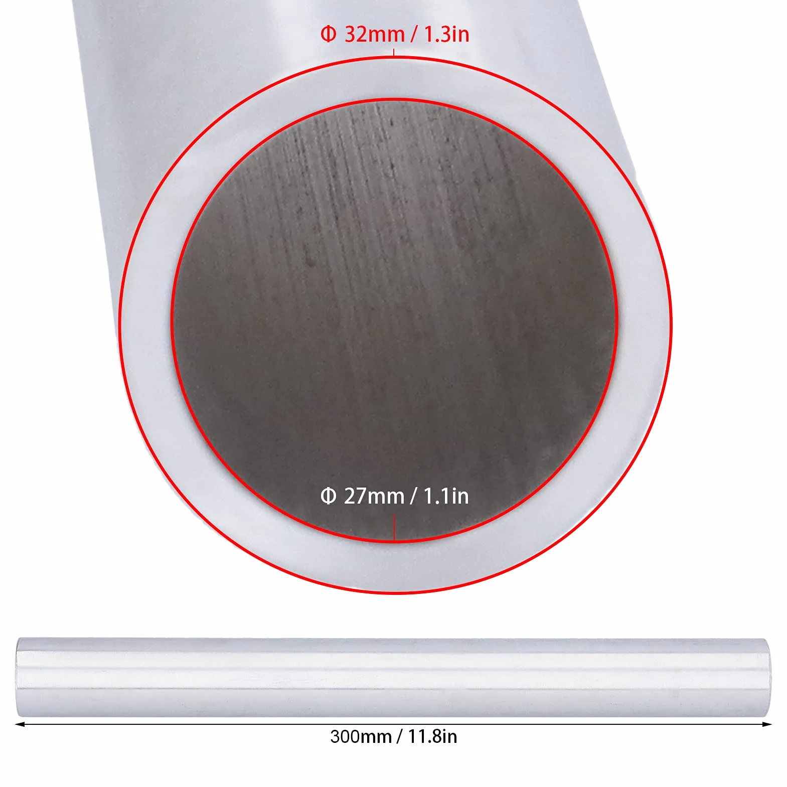 Rura aluminiowa okrągła 27 mm lekki drążony pręt do konstrukcji zewnętrznych