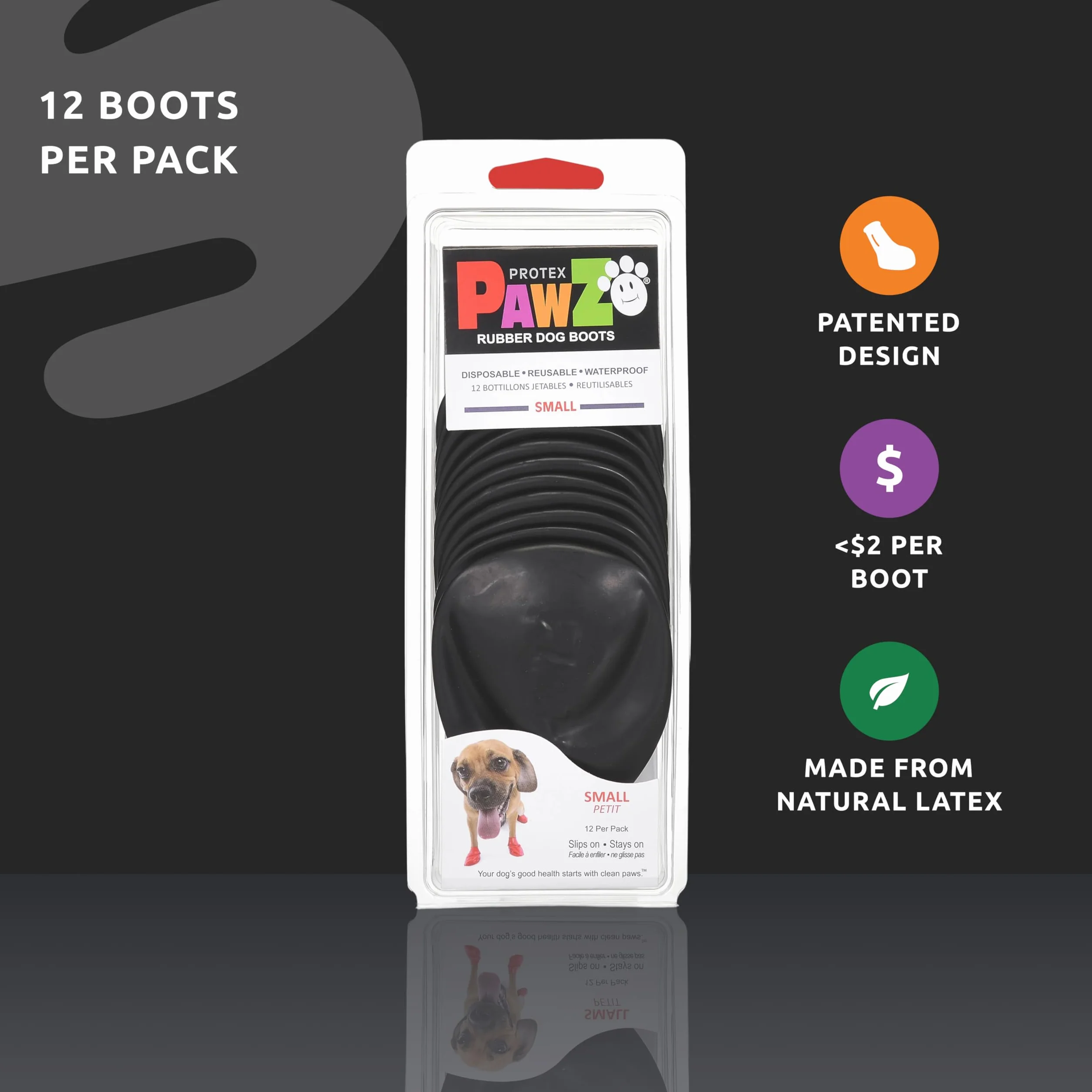 Pawz Pies - czarne buty dla psów, małe