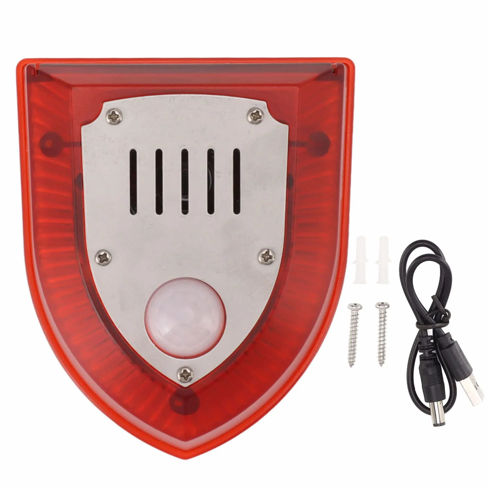 Alarm słoneczny, wodoodporny i pyłoszczelny alarm zewnętrzny, imituje szczekanie psa, środek odstraszający zwierzęta, interfejs USB, poprzez ochronę ładowania, dźwięk indukcyjny, syrena