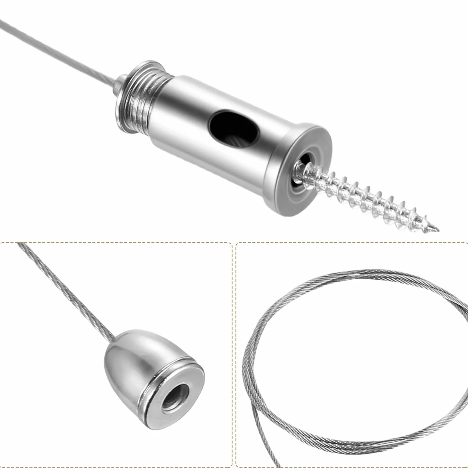 Zestaw do zawieszania stalowy kabel 1,5 mm x 1 m ze stali nierdzewnej do żyrandola