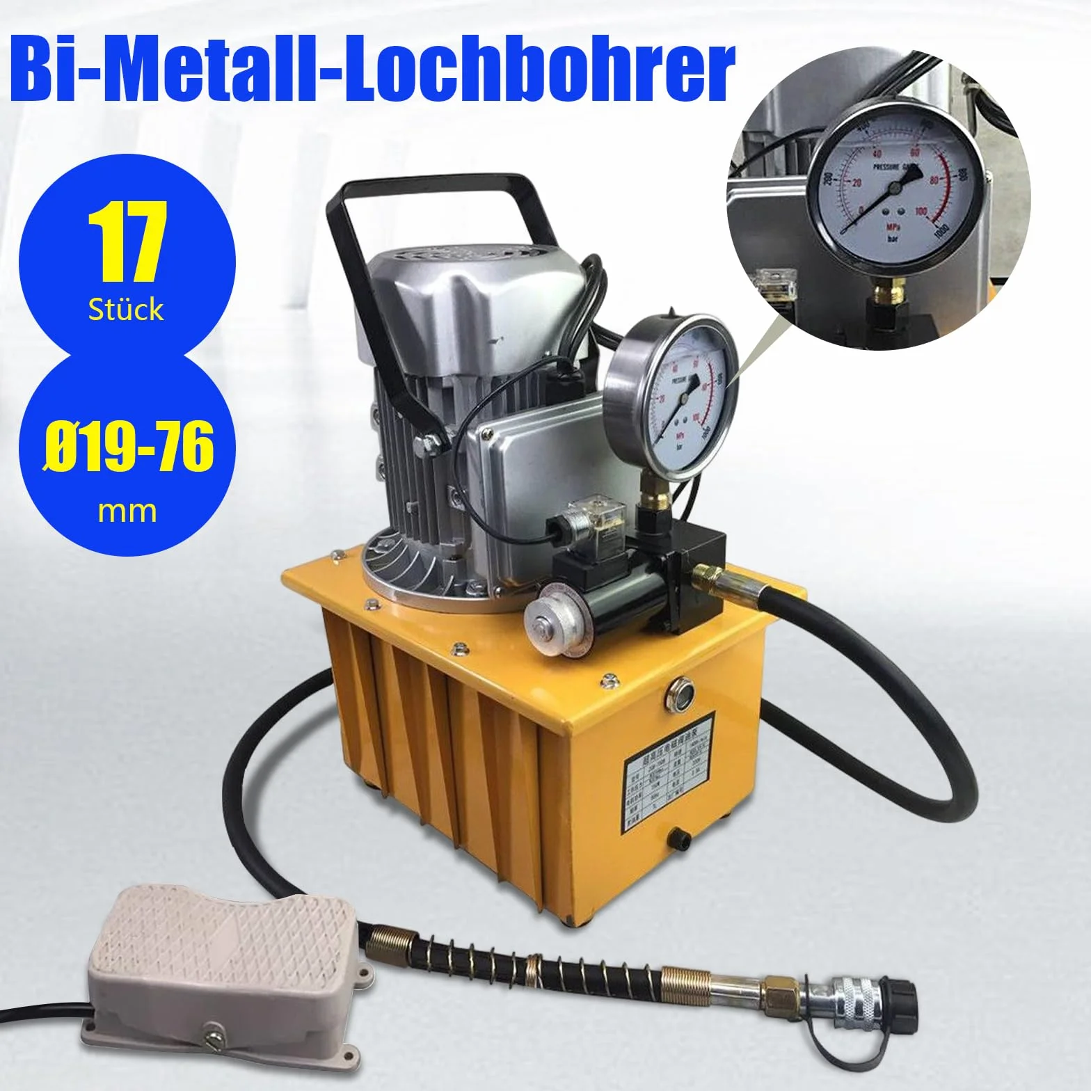 Elektryczna pompa hydrauliczna 750 W 220 V 700 bar z zaworem magnetycznym 28 kg