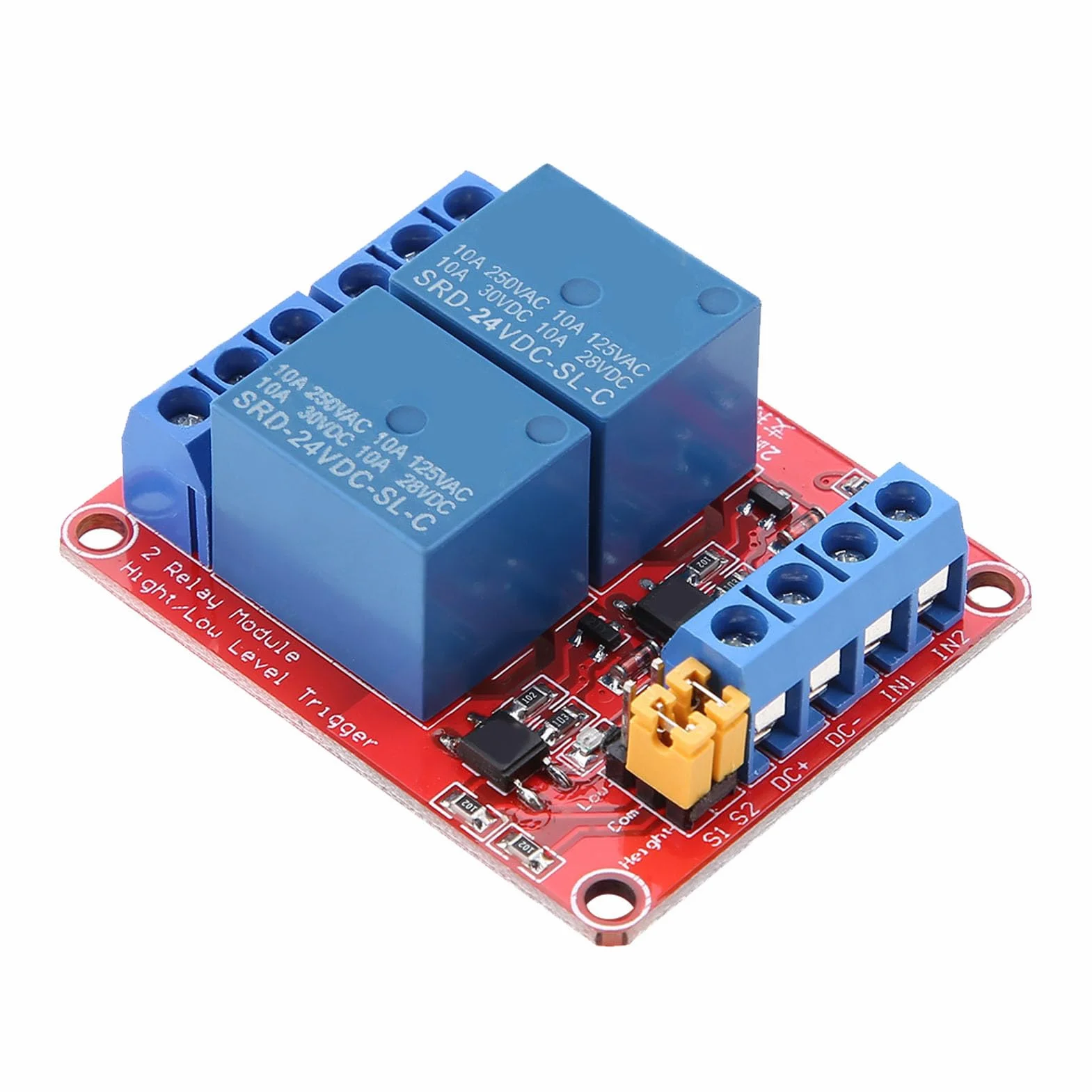 Moduł przekaźnika 2-kanałowy DC 10 A AC 250 V DC 30 V izolacyjny do SPS 24 V
