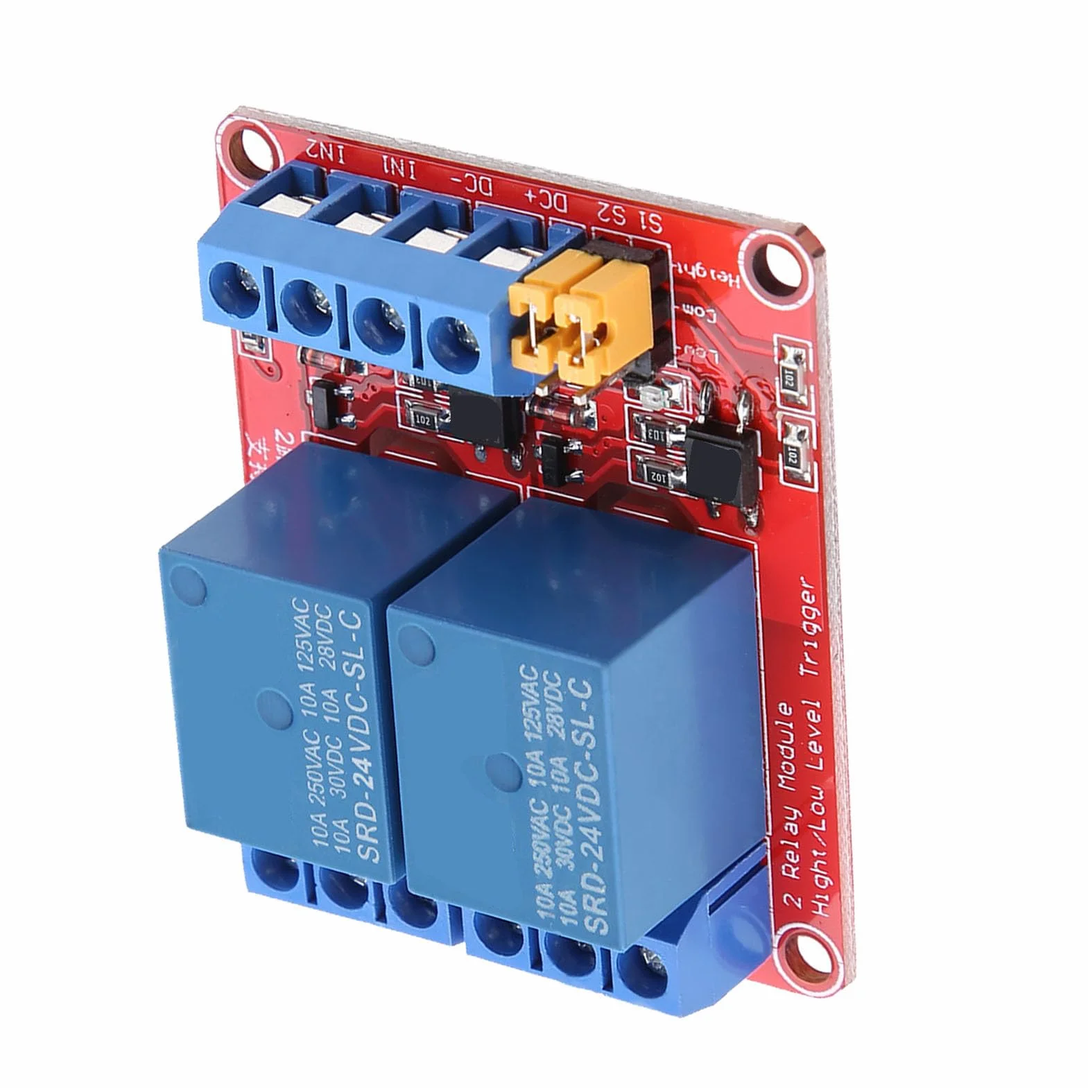 Moduł przekaźnika 2-kanałowy DC 10 A AC 250 V DC 30 V izolacyjny do SPS 24 V