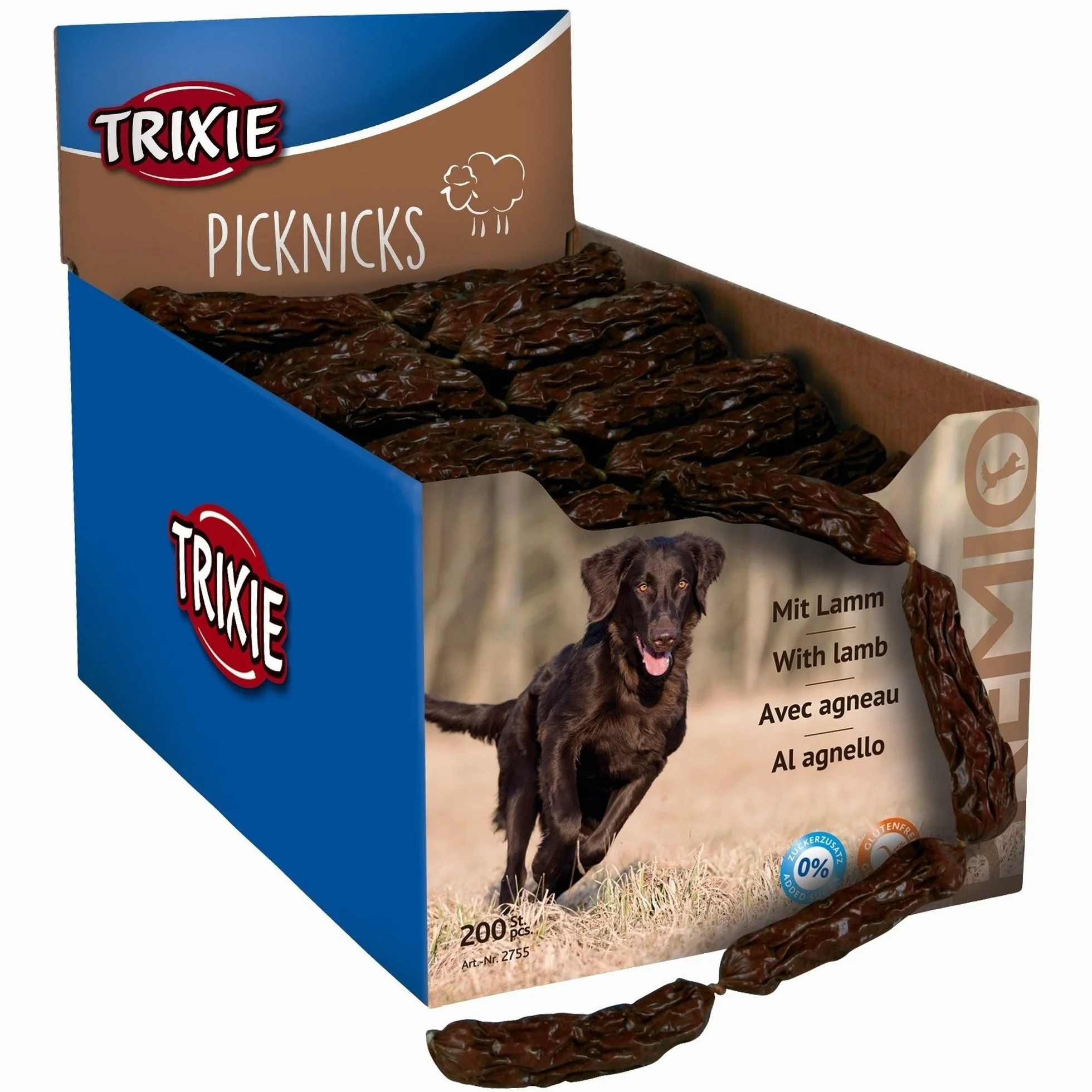 Trixie Premio kiełbasy piknikowe 8 cm – 200 sztuk, odmiana: jagnięcina