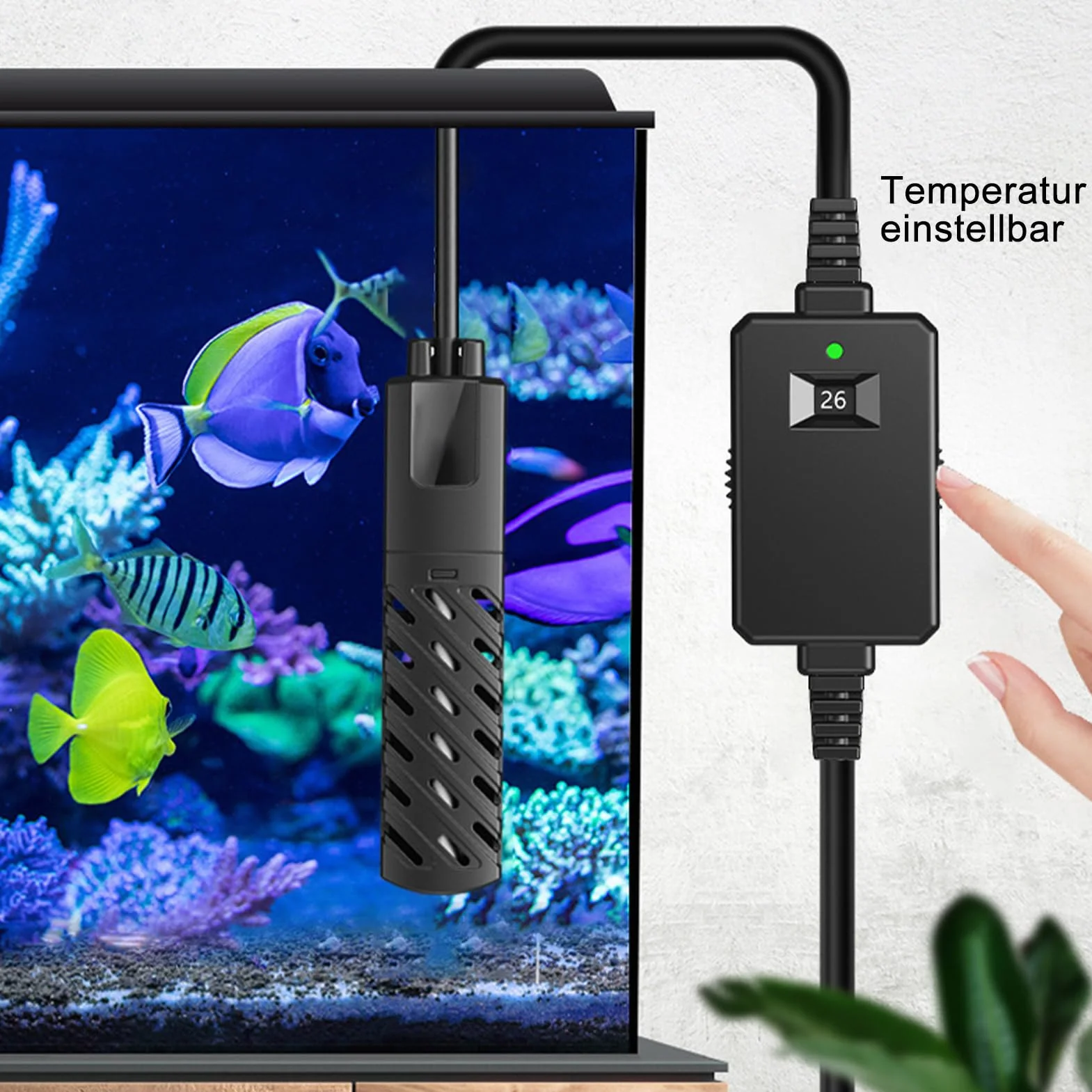 GERUI Mini ogrzewanie akwariowe 15 l, 100-240 V, 50/60 Hz, zakres regulacji temperatury: 20°C do 34°C, używane do akwarium i akwarium PTC Automatyczna cienka izolacja cieplna
