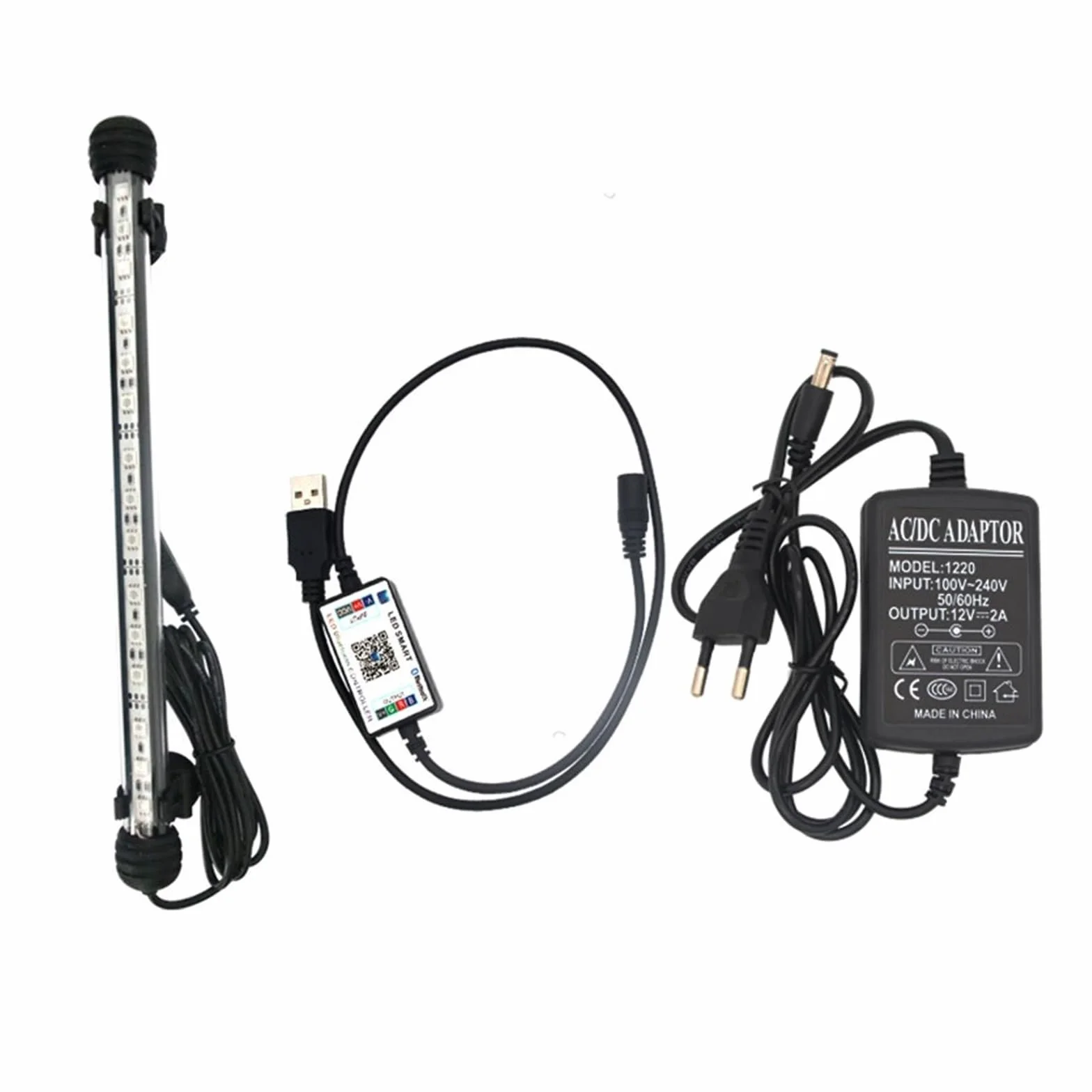 oświetlenie akwarium Oświetlenie do akwarium RGB Marine Kontroler Fish Tank Oprawa Led do akwarium Led Light Zatapialne oświetlenie do akwarium do akwarium roślinnego(29CM)