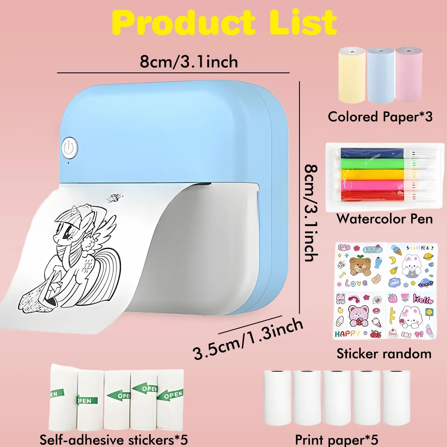 Mini drukarka termiczna Bluetooth DruCker do smartfonów, etykiet, notatek, zdjęć