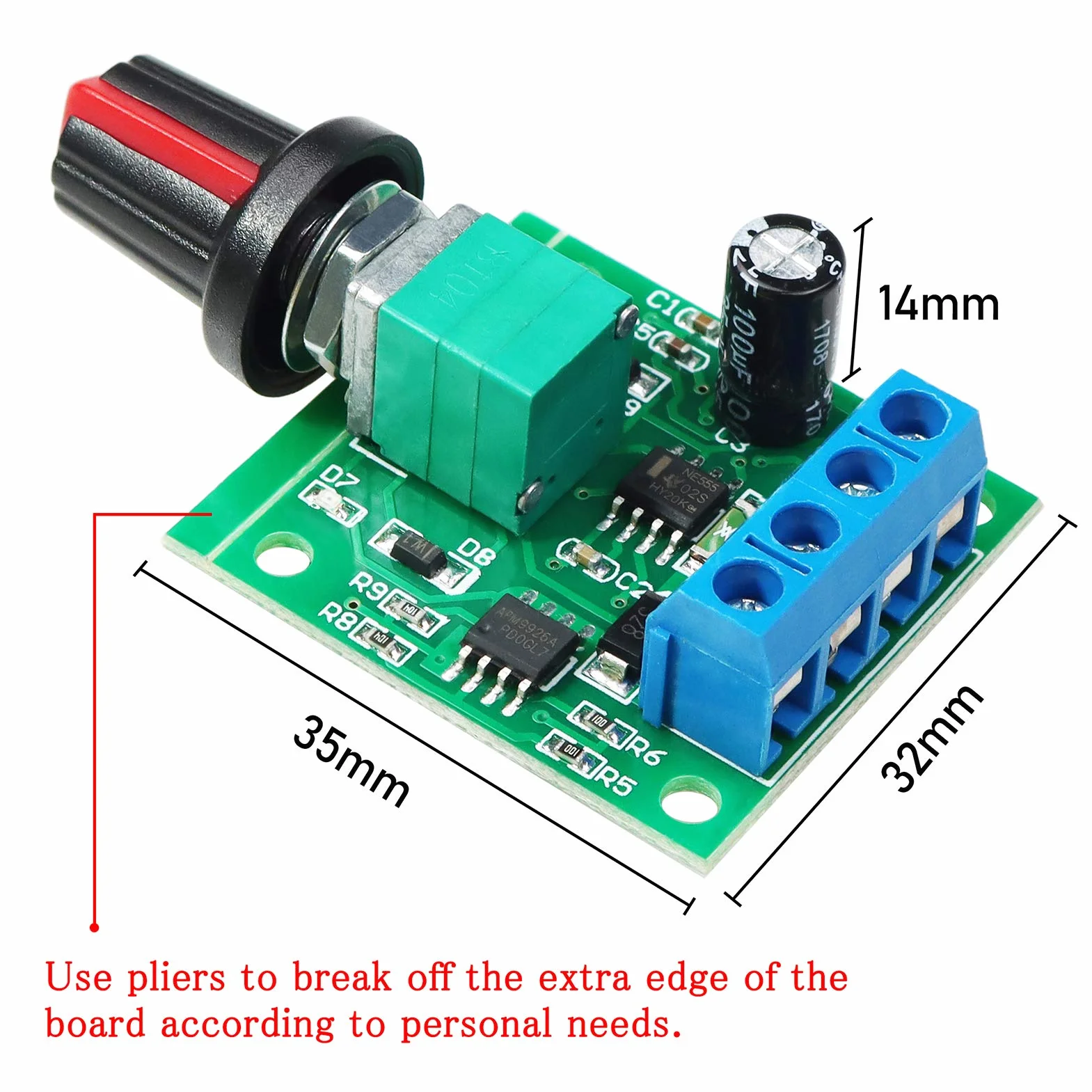 2 sztuki PWM regulator prędkości obrotowej DC 1,8 V 3 V 5 V 6 V 12 V 2 A 1803BK regulowany regulator prędkości, moduł sterowania niskiego napięcia, kontroler z przyciskiem