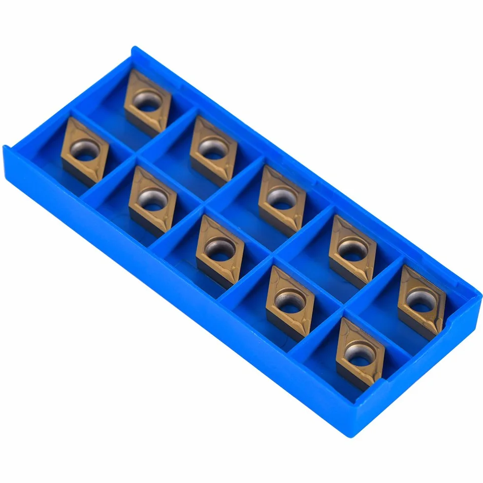 10pcs Kształt Diamentowy Wstawki do wkładek węgla do zwykłej maszyny ze stali nierdzewnej narzędzie do tokarki narzędzie zewnętrzne z obudowy DCMT11T304-HM YBC251