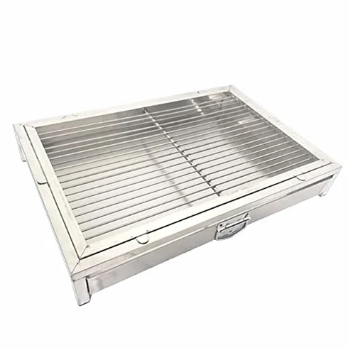Przenośny trener nocnika dla psa, zamykana, wysuwana taca, toaleta dla szczeniaków, do użytku wewnątrz i na zewnątrz, 106 x 76 x 7,5 cm, SUS 304, łatwe czyszczenie rozwiązanie