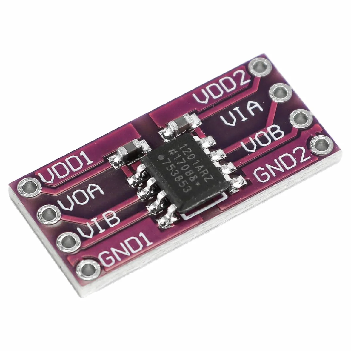 4 szt. ADUM1201 dwukanałowy cyfrowy izolator magnetyczny, szeregowy moduł izolatora cyfrowego izolacja magnetyczna SPI CAN Bus transceiver izolacja sygnału (długi)