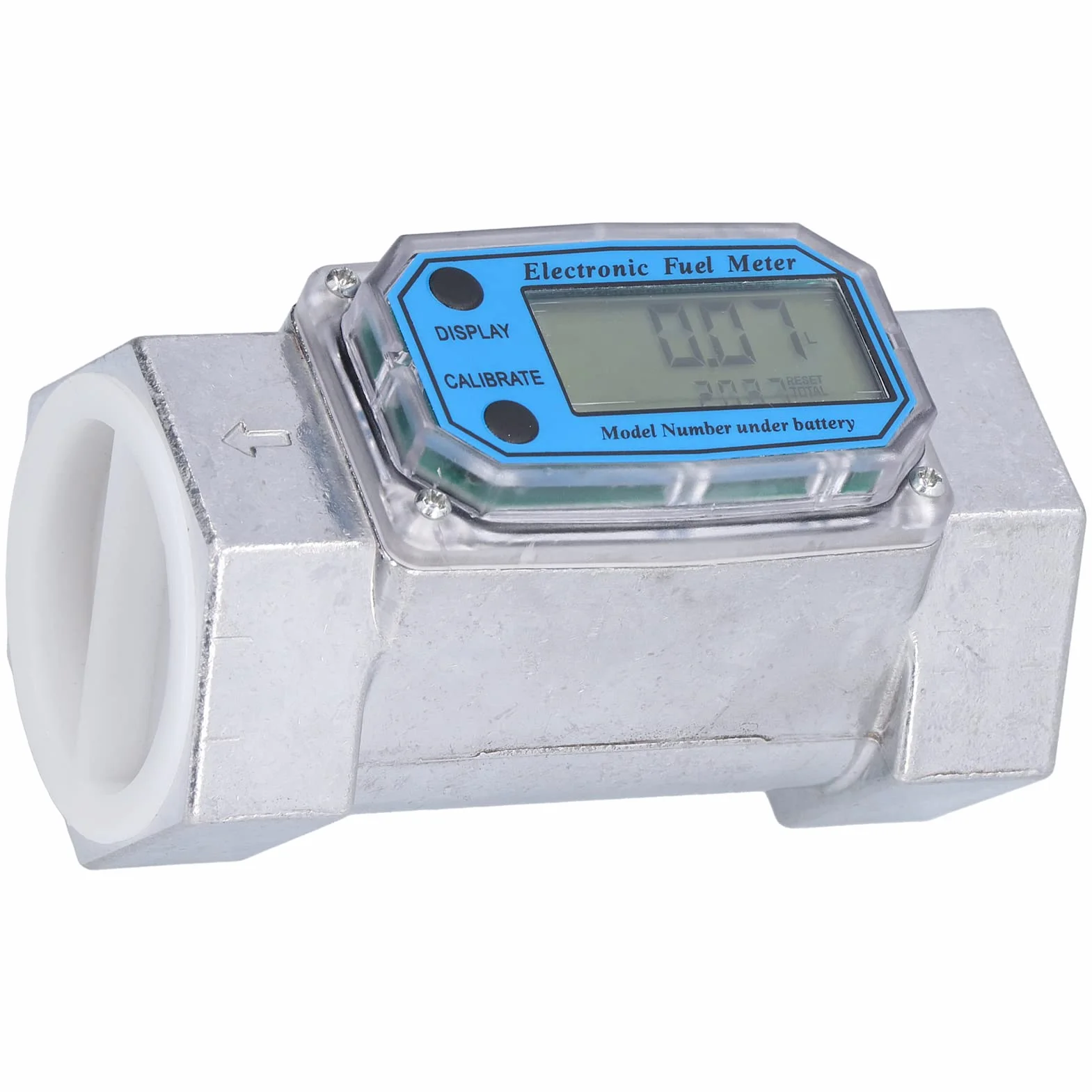 2-calowy Przepływomierz Turbinowy, od 35 do 200 L/min Elektroniczny Cyfrowy Przepływomierz Paliwa Płynnego Wody Gazowego 2,3 V-3,3 V LLW-50