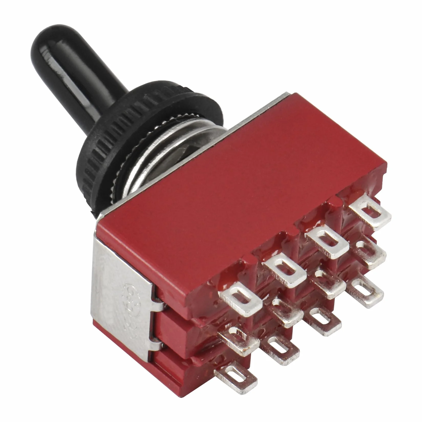 Heschen Miniaturowy przełącznik przełączający MTS-402 ON-ON 4PDT 12-biegunowy, 2 A 250 V, 5 A 120 V, UR na liście, z wodoodporną pokrywą, 2 sztuki