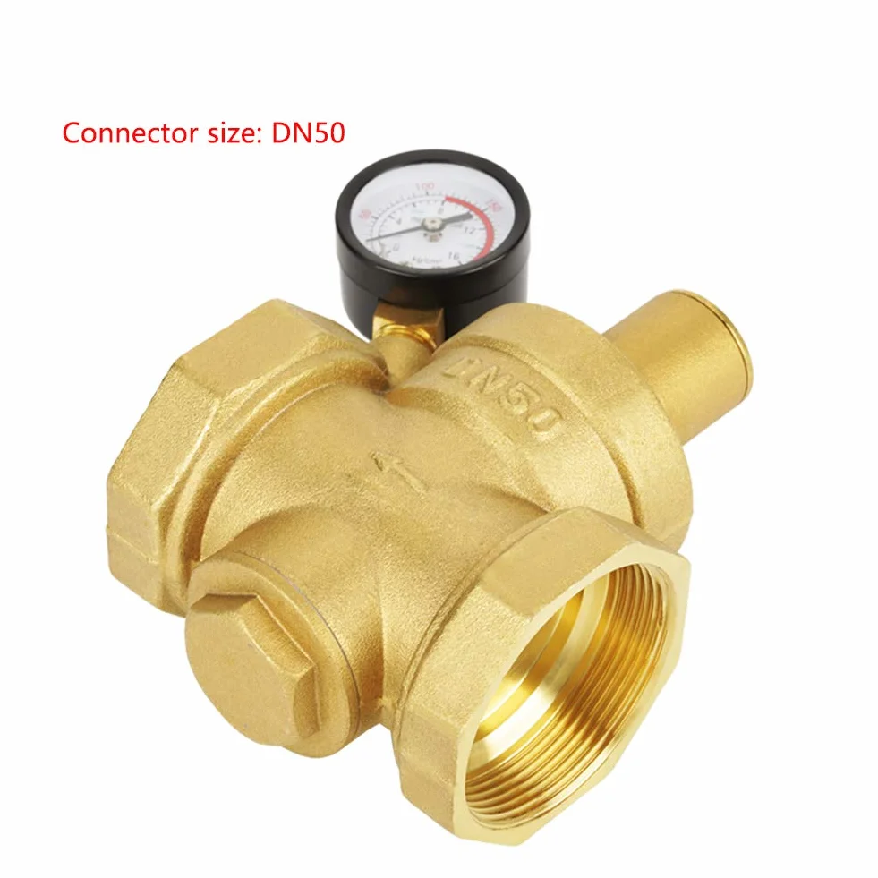BSP DN50-Ventil, Messing Wasserdruckreduzierventil Manometer Eingangsdruck 1,6 MPa 0,05-0,8 MPa