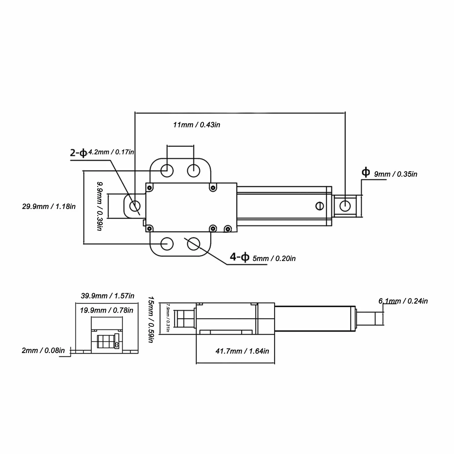 Elektryczny Siłownik Liniowy DC 24 V, Siłownik Liniowy prędkość Silnika 4 Mm/s 150N IPX4 50 Mm Skoku do Elektrycznych Drzwi Maszyn Przemysłowych