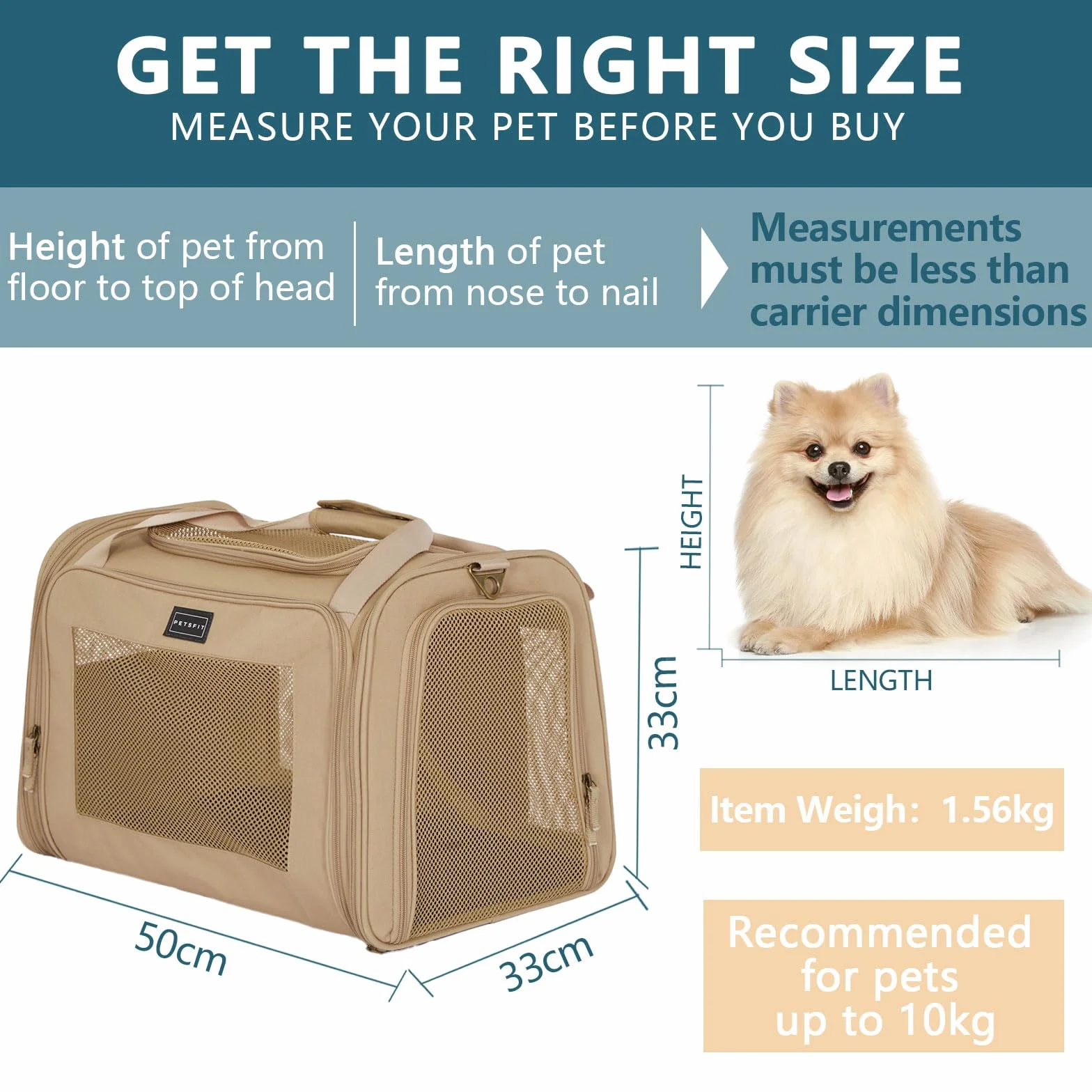 Petsfit Duże nosidełko dla kotów, lekkie nosidełko podróżne dla małych psów i kotów, nosidełko dla psów z rozszerzalną matą, ulepszone nosidełko podróżne o dużej przestrzeni z miękką konstrukcją