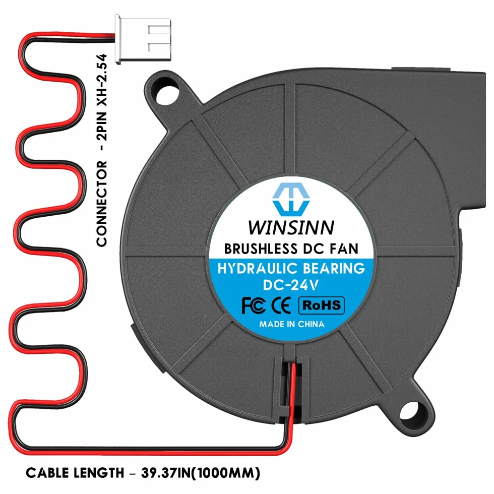 WINSINN 5015 wentylator 24 V 50 mm x 15 mm, podwójne łożysko kulkowe, bezszczotkowe chłodzenie, 4 sztuki