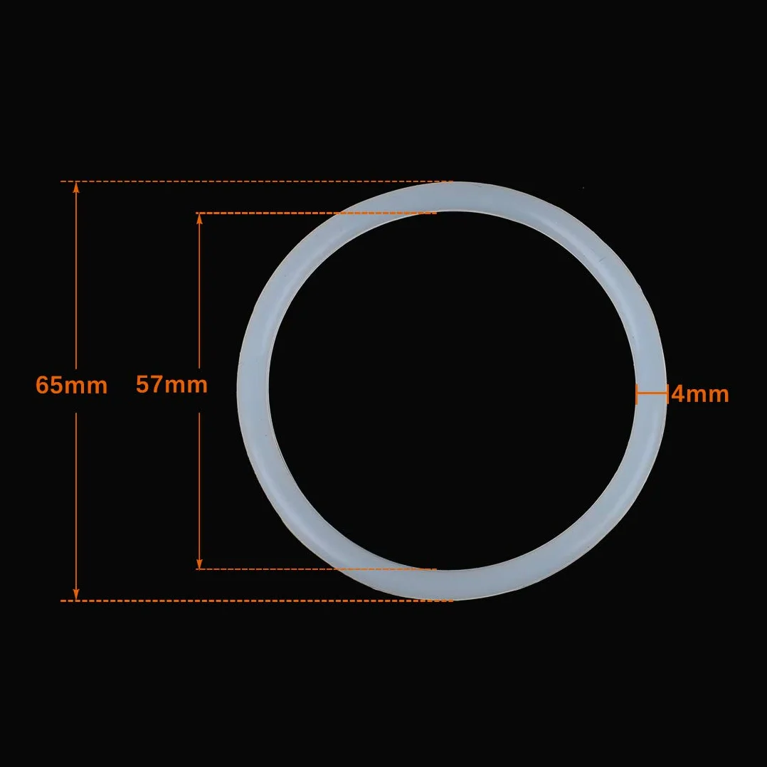 sourcing map 5 sztuk silikonowych o-ringów 65 mm OD 57 mm ID 4 mm uszczelnienie VMQ