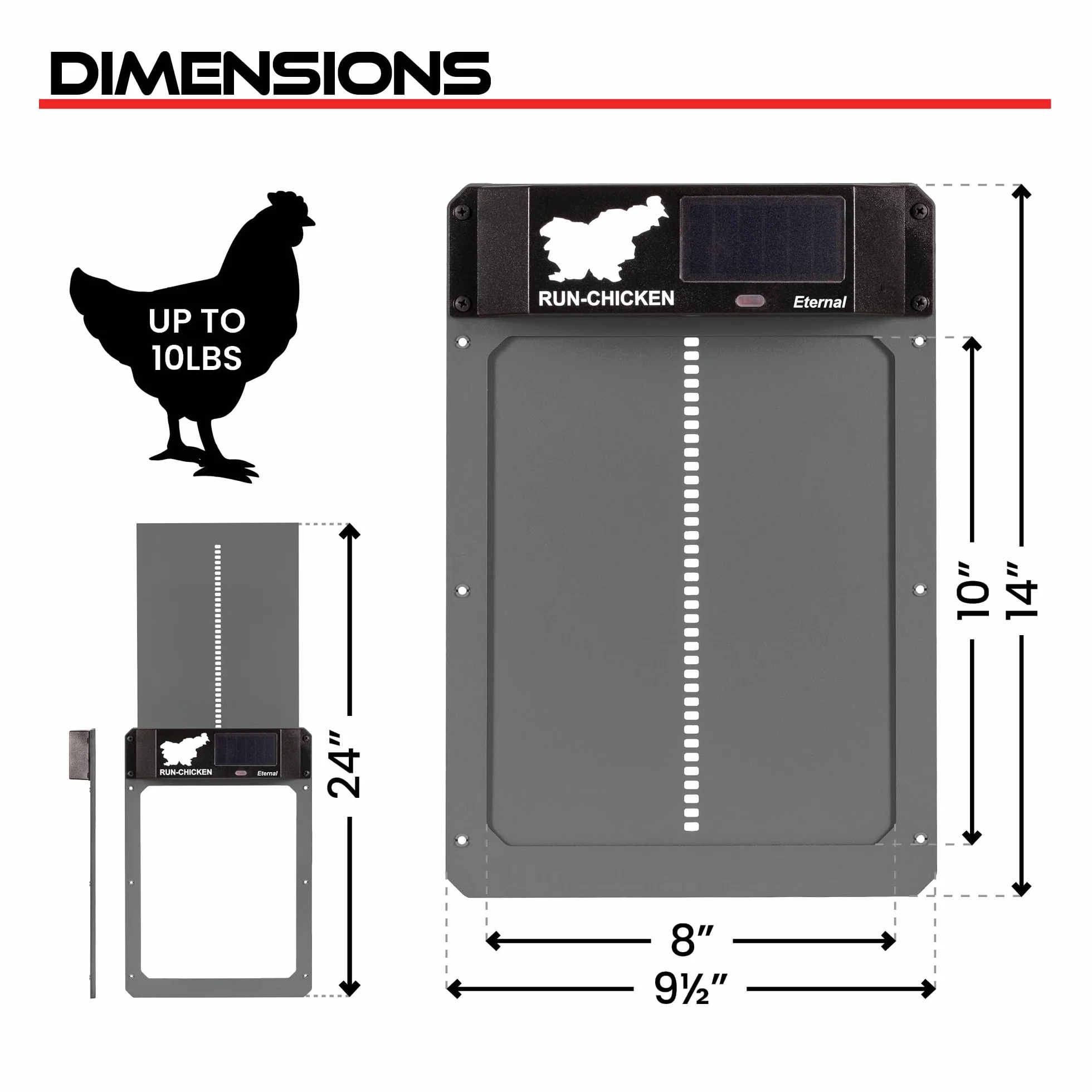 Solarne Automatyczne Drzwi Kurnika Run-Chicken z Timerem i Czujnikiem Światła