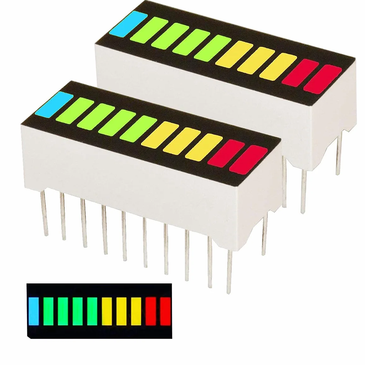 10-segmentowy wyświetlacz LED barowy ARGYB 4 kolory DIP20 do Arduino