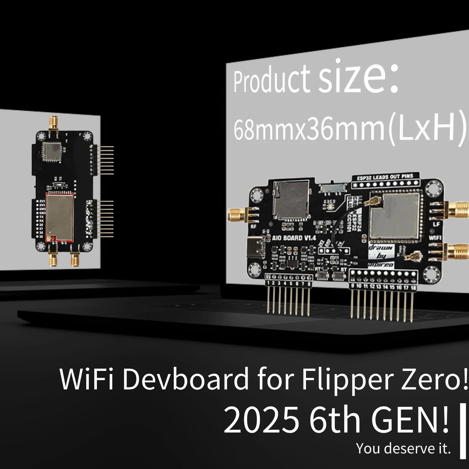 Flipper Zero moduł WiFi 2,4/5 GHz CC1101 NEF Sniffer Mousejacker płyta rozszerzeń
