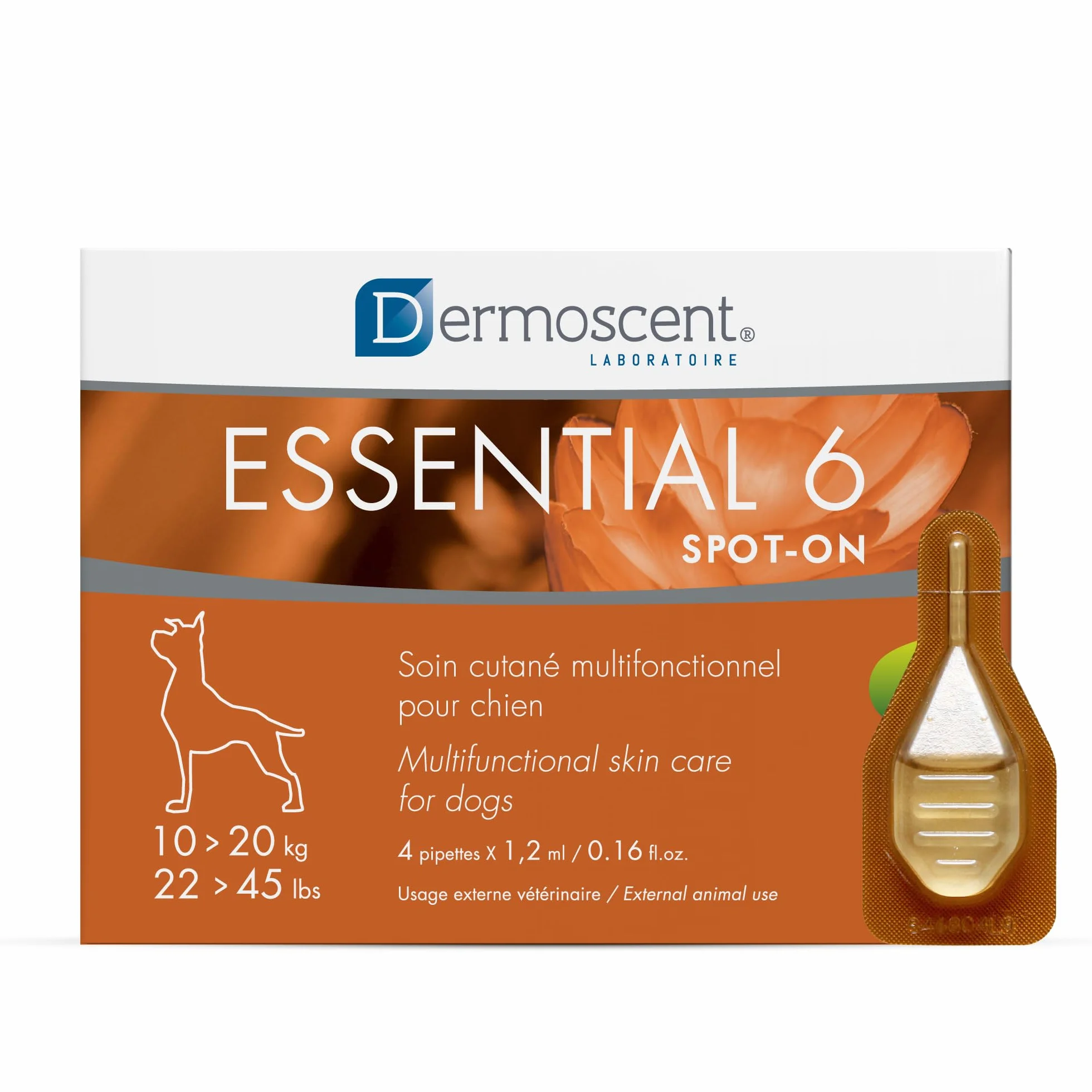 Dermoscent SpotOn pielęgnacja skóry dla średnich psów od 22 do 20 kg (10 do 20 kg)