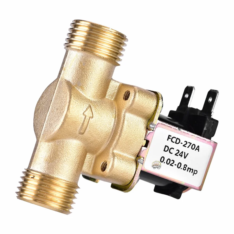 Zawór elektromagnetyczny 1/2" 24 V mosiężny normalnie zamknięty