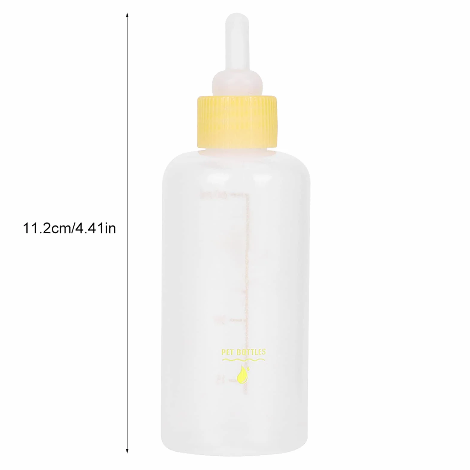 Butelka mlekzwierząt domowych 6 szt. 60 ml Butelka karmienia szczeniąt i kociąt mleka małych psói kotóZwierzęta domowe Szczeniak Butelka karmienia Butelka karmienia Zestaszczotek smoczkó(żółty)