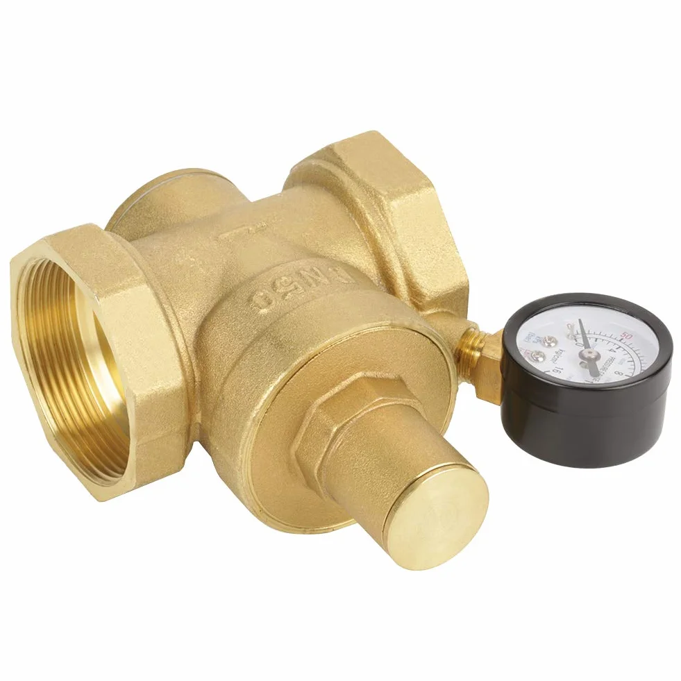 BSP DN50-Ventil, Messing Wasserdruckreduzierventil Manometer Eingangsdruck 1,6 MPa 0,05-0,8 MPa