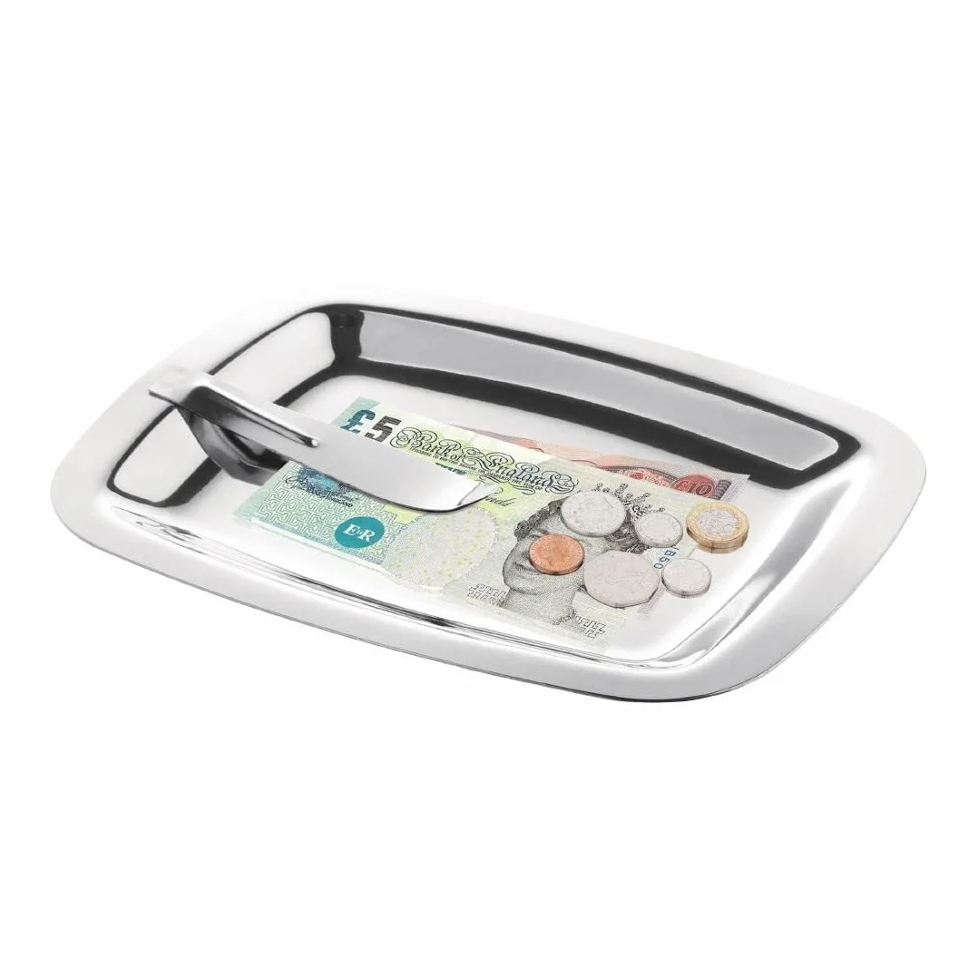 Olympia Stainless Steel Tip Tray with Spring Hold - 150x120mm