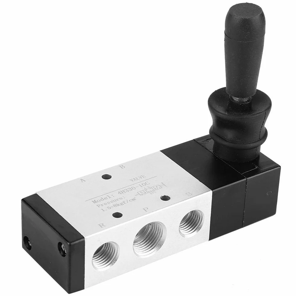 Ręczny zawór pneumatyczny 5/3-drożny ze stopu aluminium 0-0.8 MPa PT1/4 4H330-10