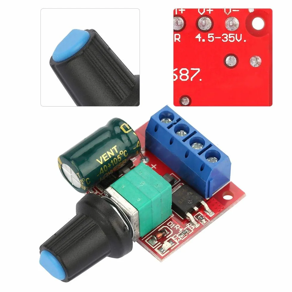Regulator prędkości obrotowej silnika PWM DC 4,5-28 V 5 A 90 W kontroler napięcia LED