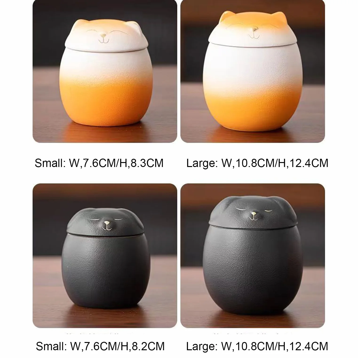 Urna dla zwierząt domowych na prochy kota, urna w kształcie kota, ceramiczne urny na prochy kota, czarny, duży