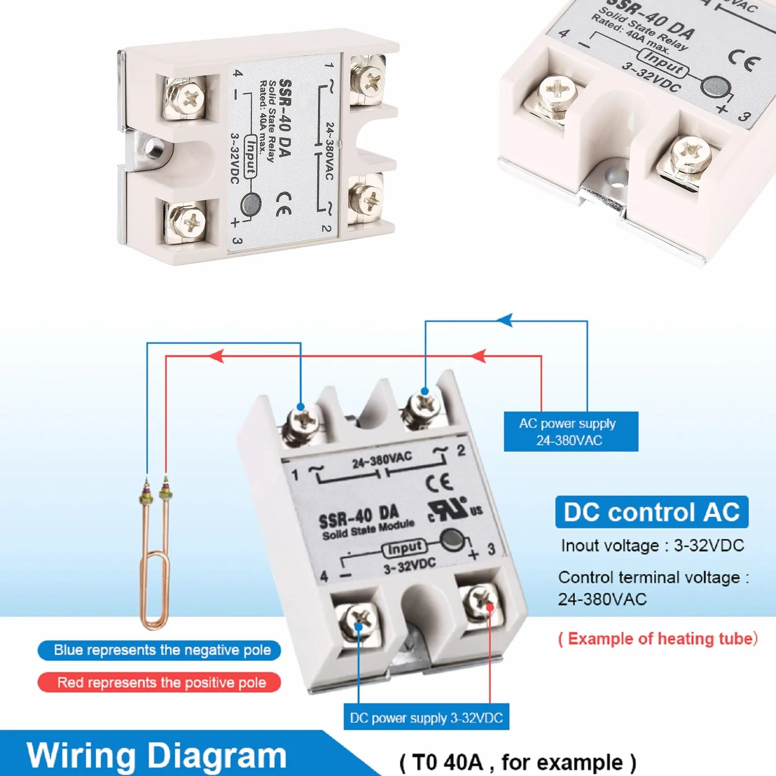 Przekaźnik półprzewodnikowy SSR-40DA 40A DC-AC automatyczne sterowanie
