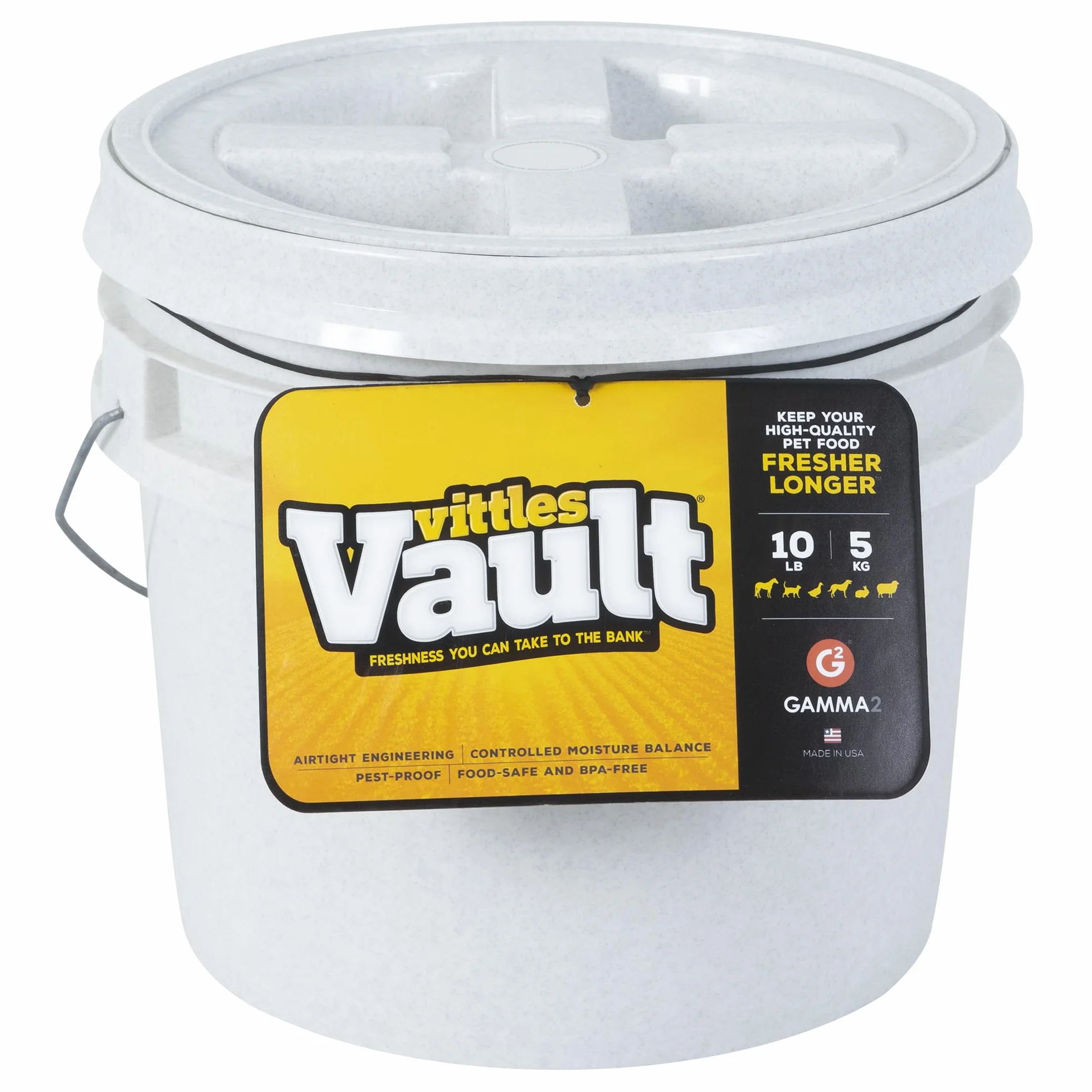 Gamma2 Vittles Vault Outback szczelny pojemnik na karmę dla zwierząt domowych, biały, 4,5 kg
