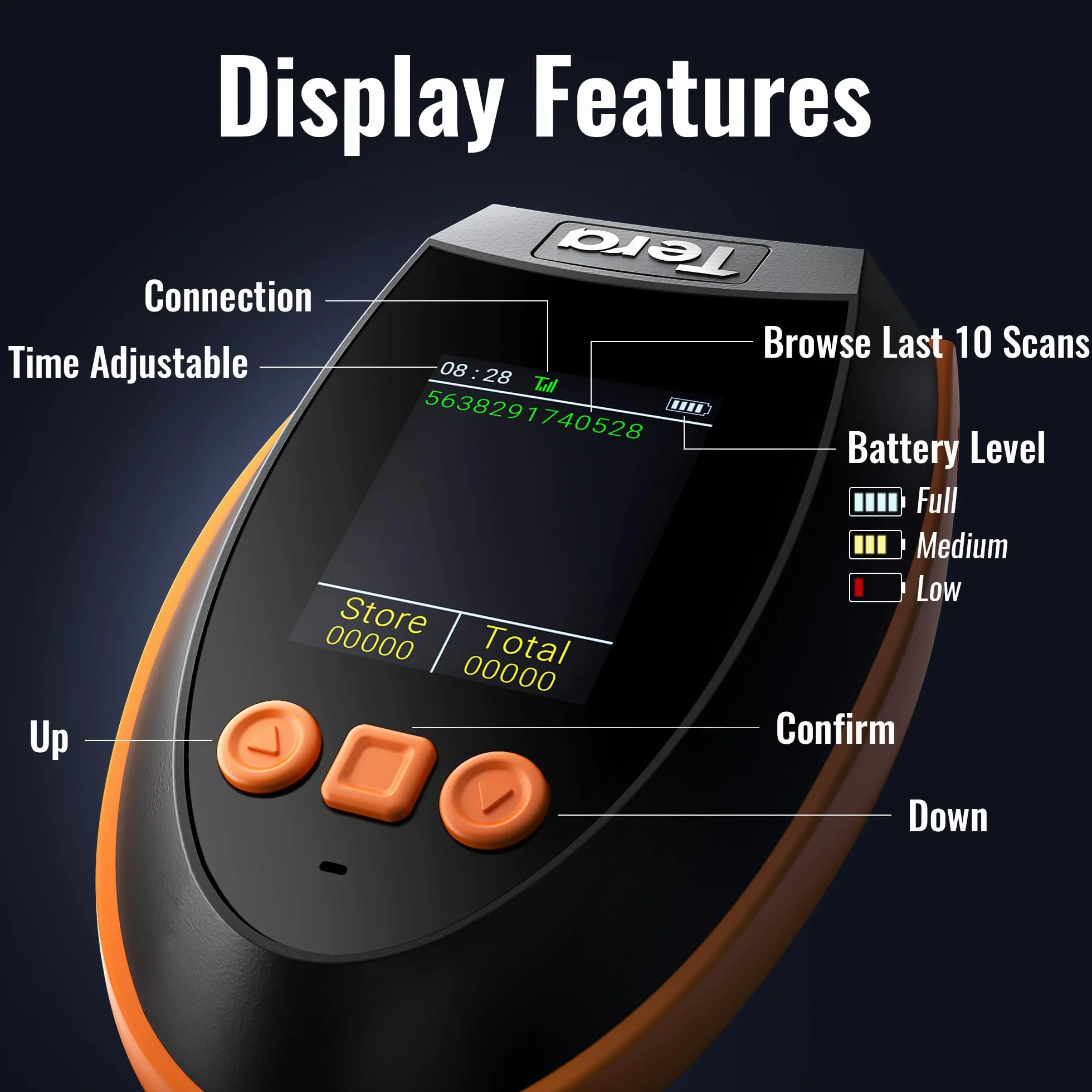 Tera Skaner kodów kreskowych 1D 2D QR Bluetooth 2.4G bezprzewodowy USB