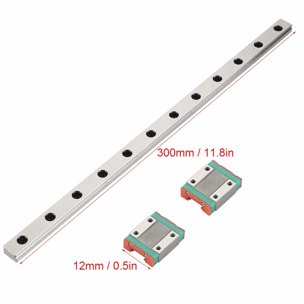 MGN12 300 mm Szyna liniowa miniaturowa + 2 klocki MGN12B