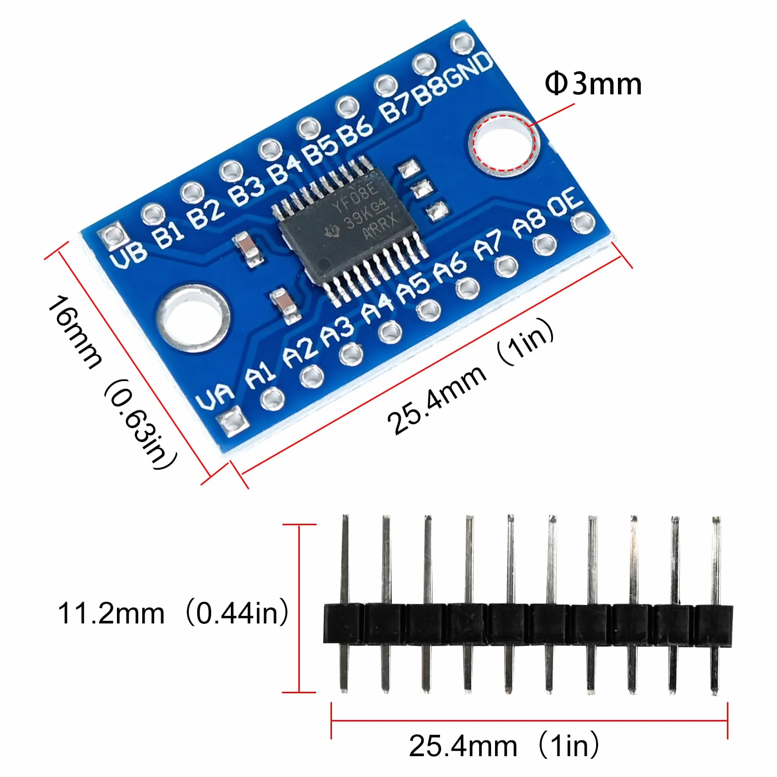 Podazz Wysokoprędkowy pełnoduplexowy konwerter poziomu logiki 8-kanałowy SPI 8-drożny 3.3V 5V I2C IIC 8-bitowy dwukierunkowy moduł konwertera kompatybilny z Raspberry Pi i Arduino (5-pack)
