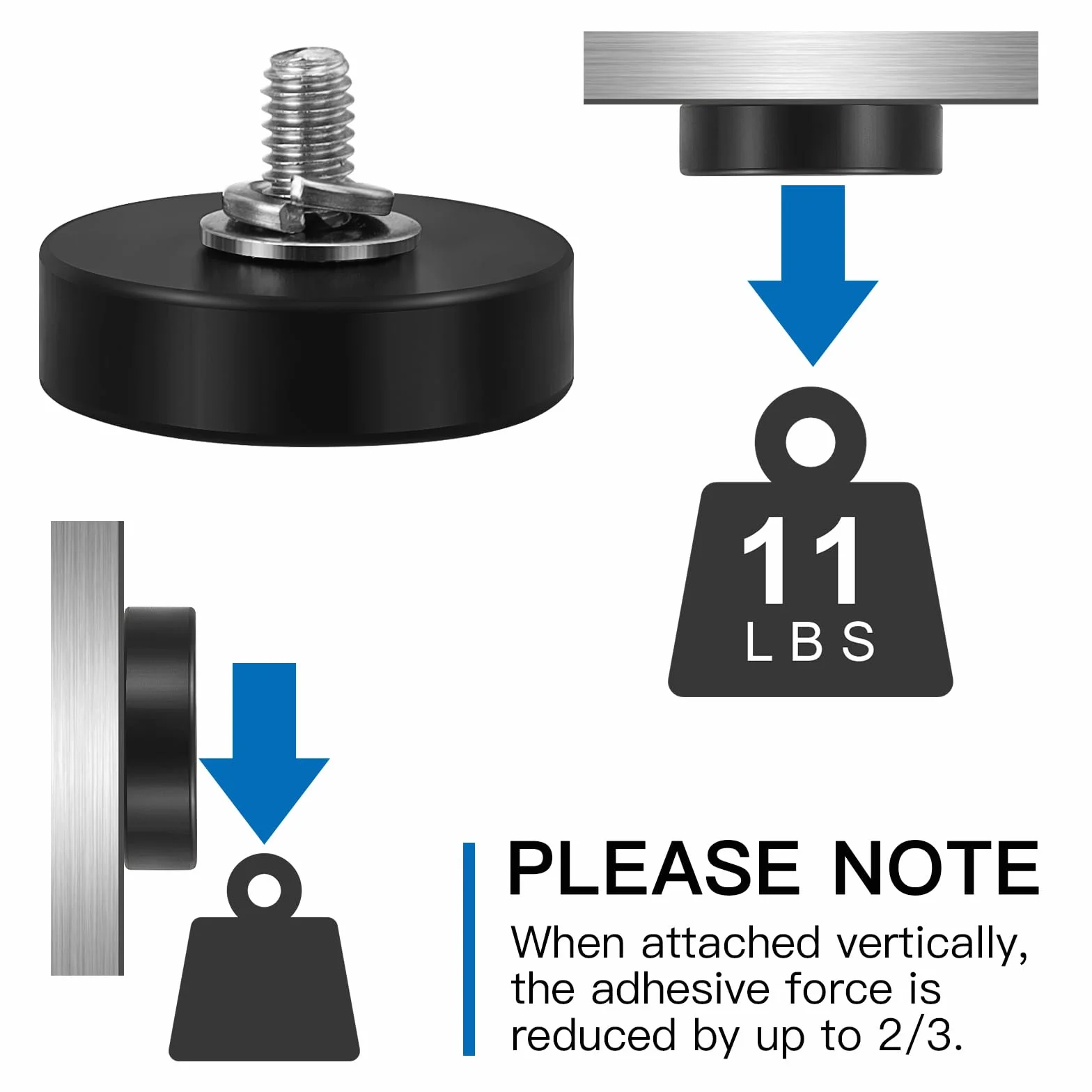 Magnesy gumowe neodymowe 22 mm M4 8 sztuk do pojazdów lamp narzędzi