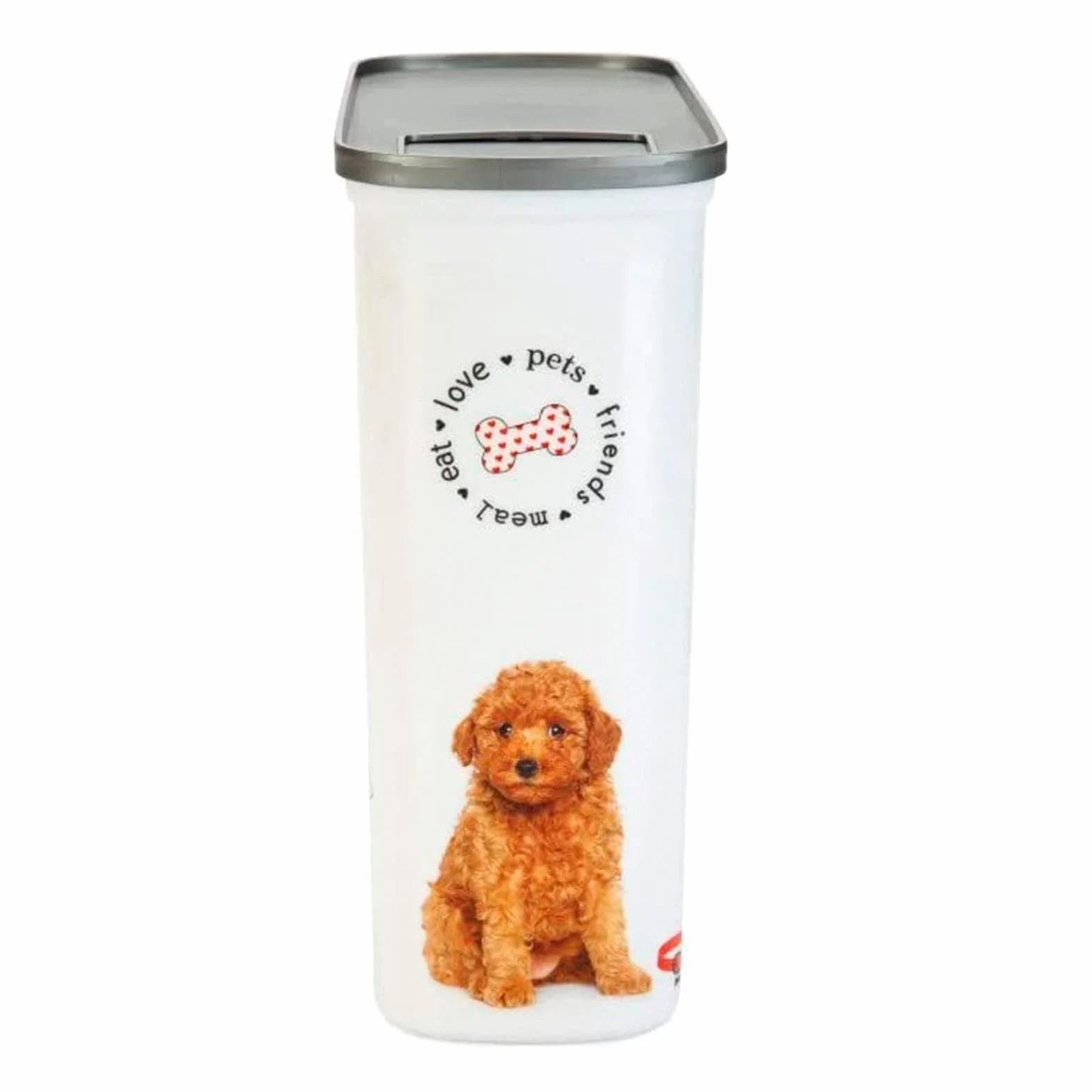 CURVER Domek do karmy dla psów - 2,5kg / 6L - Hermetyczne przechowywanie karmy dla psów i małych zwierząt - 28 x 12 x 28 cm - Biały