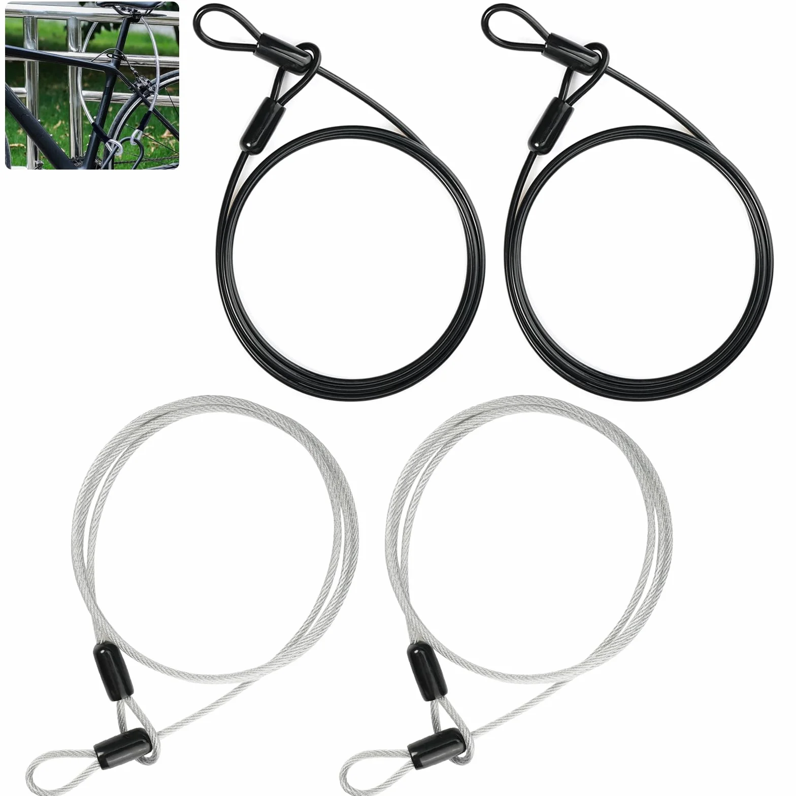 Linka zabezpieczająca ze stali nierdzewnej 3 mm × 100 cm kabel bezpieczeństwa antykradzieżowy