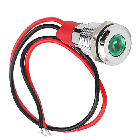 Metalowa Lampka Kontrolna LED Wodoodporna Lampka Sygnalizacyjna Wskaźnik Zasilania LED Lampka Ostrzegawcza 10mm(220V)