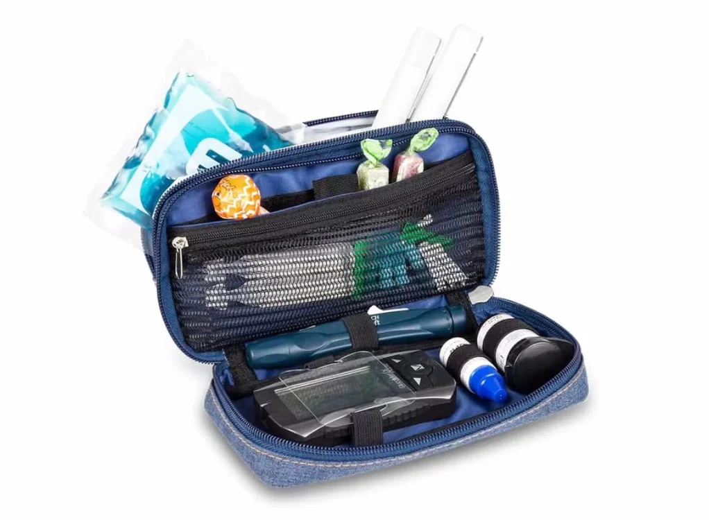 Diabetic´s Elite Bags torba izotermiczna dla diabetyków, na długopisy insulinowe i glikometry; kolor: ciemny dżins, NIEBIESKI, Nowoczesny