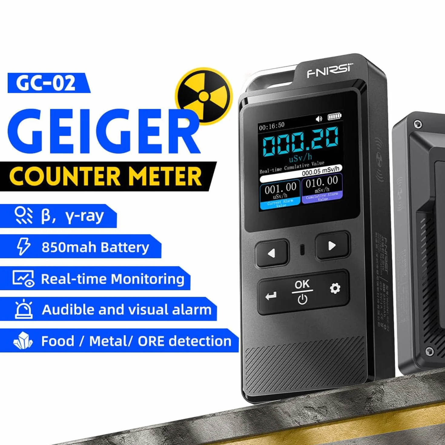 GC-02 Licznik Geiger detektor promieniowania jądrowego