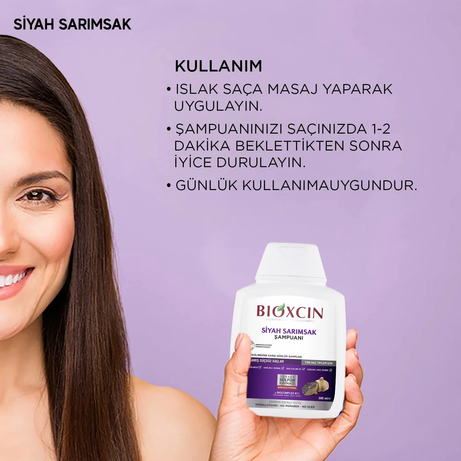 Bioxcin Szampon przeciw wypadaniu włosów z czarnym czosnkiem 300 ml